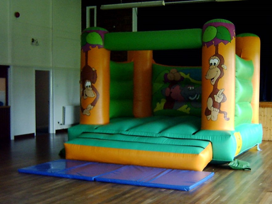 Children's bouncy castle fits easily into the hall